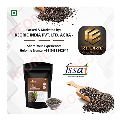 REORIC Raw Unroasted Chia Seeds - 100gm | Chia Seeds with Omega 3 and Rich in Fiber, Calcium & Protein for Weight Loss Management | Anti Oxidant | Healthy Superfood 5