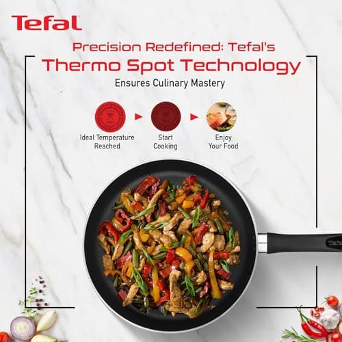 Tefal Delicia Titanium Non-Stick Coating Fry Pan | Thermo-Spot Technology/PFOA Free, Titanium Non-Stick Coating / 28 cm/Suitable for Gas, Electric, Ceramic Hobs/Black / 2 Years Coverage 2
