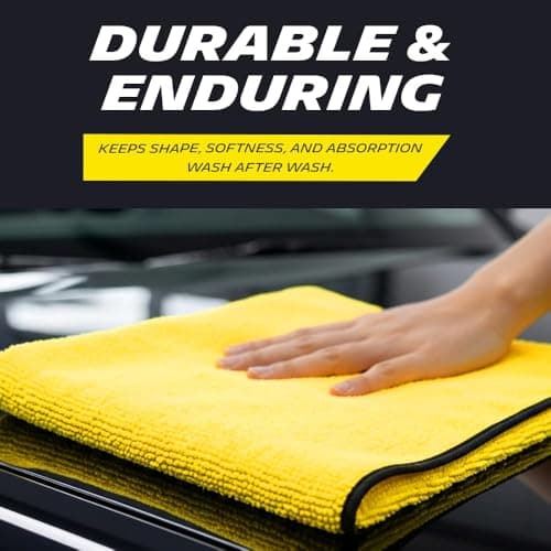 Premium Microfiber Cloth & Soft Detailing Brush | Car Cleaning Kit | Dashboard Dust Cleaner Brush | Scratch-Free Lint-Free Microfiber Towel | Car Interior & Exterior Cleaning Accessories (30*40)(S04) 3