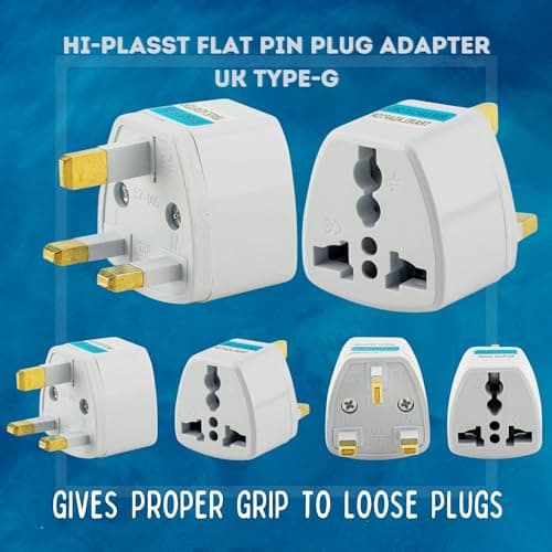 Type-G Plug Adapter UK Converter - (5pcs) India to UK Plug Adaptor for Hong Kong, UAE, Dubai, Singapore England Universal Travel Adapter Power Plug (Pack of 5) 2