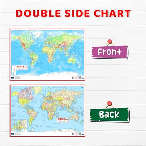 World and India Map Early Learning 30 inch X 20 inch Educational Chart for Kids- Non-Tearable and Waterproof, Double Sides Printed Laminated Chart, ... - Paper Print Wall Chart – 27 November 2025 5