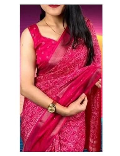 Stylish Ethnic Saree Designer Pattern Celebration Event Lightweight Elegant Flow Look Red 2