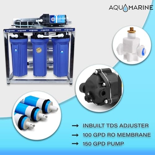 AQUA MARINE 25 LPH Commercial RO + POST CARBON Water Purifier with TDS Adjuster, Single Pump Purification and Fully Automatic Function, Blue 4