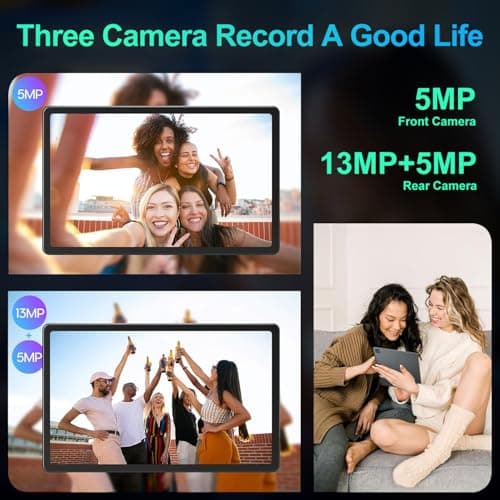 JIMTAB Vivid 2K Tablet, Smooth HD Video 4K 11" Android 14 Tablets, 18GB + 128GB Octa Core Gaming Tablet, 3 Cameras, Large 9000mAh, Hi-Res Stereo 4 Speakers, Screen 4