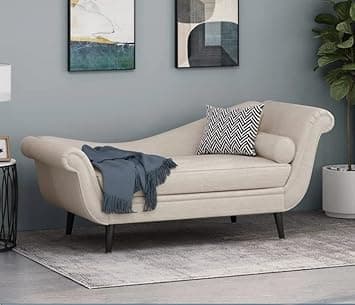 Rosewood 2-Seater Settee Sofa Diwan Couch for Home and Living Room (Off- White)
