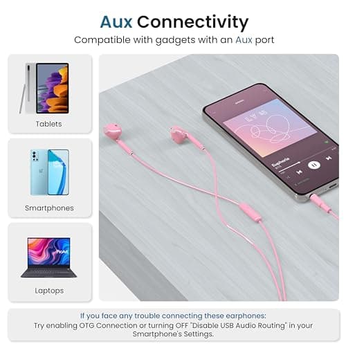 Ambrane Wired Headphones in Earphones with in-Line Mic for Clear Calling, 14Mm Dynamic Drivers for Boostedbass, 3.5Mm Jack, Multi-Functional Controller (Stringz 38 Lite, Blue) 5