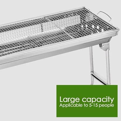 Olpad Charcoal Grill Folding Barbecue 47cm Stainless Steel Portable Lightweight BBQ Grill 5