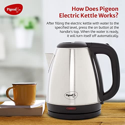Pigeon Amaze Plus Electric Kettle 1.5 L, 1300 Watt, Stainless Steel Body with Auto Shut-off Feature Used for Boiling Water - (Silver) 5