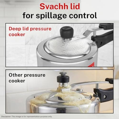 Prestige 1.5Litre Aluminium Nakshatra Svachh Innerlid Pressure Cooker|Deep lid for spillage control|Virgin Aluminium|Gas Compatible|Metallic Safety Plug|Sturdy Handles|5 Years warranty|ISI Certified 4