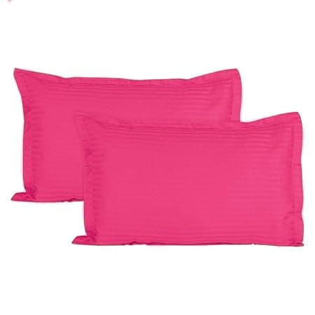 Trance Home Linen 200 TC 100% Cotton Standard Size 18x28 inch Satin Stripe Pillow Covers | Pillow Cases | Set of 2 Piece Pillow Covers only |Standard Size (Dark Pink, 18 X 28 inch)