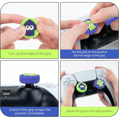 OIVO INDIA 4pcs Silicone ThumbGrip Caps Creative Cartoonish Octopus Design Thumb Grip Silicone Compatible with PS5, PS4, Xbox Remote Joystick Thumbstick 4