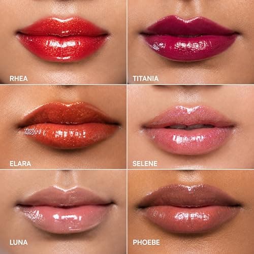 Dream Beauty Solace Lip Gloss | Red with Gold Shimmer | Non-sticky tinted collagen lip gloss with Hyaloronic Acid and Vitamin E for Hydrated, Plump and Smooth Lips | Luxurious Application Long-Lasting 3