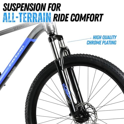 FitTrip Scrambler 27.5T | Single Speed MTB Cycle for Men | Mountain Bicycle | Dual Disk Brakes | Hartex Tyres | Unisex | Fully Fitted (LiquidMetal-Blue) 3