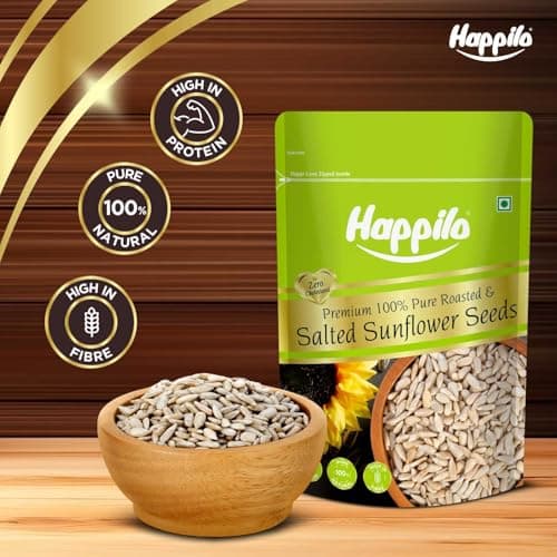 Happilo Premium Roasted & Salted Sunflower seeds (No shells) 250g ( Pack of 2 ), (8906081123466_Grocery) 4