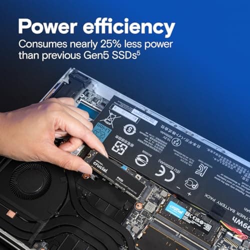 Crucial® P510 1TB PCIe Gen5 NVMe™ 2280 M.2 SSD 5