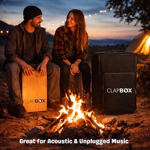Clapbox Cajon Bag - Universal Size for all Cajons, 10 mm Padding (H:50cm W:30cm L:30cm) - Standard Size, Cajon Gig Bag with Carry Handle and Shoulder Straps 4