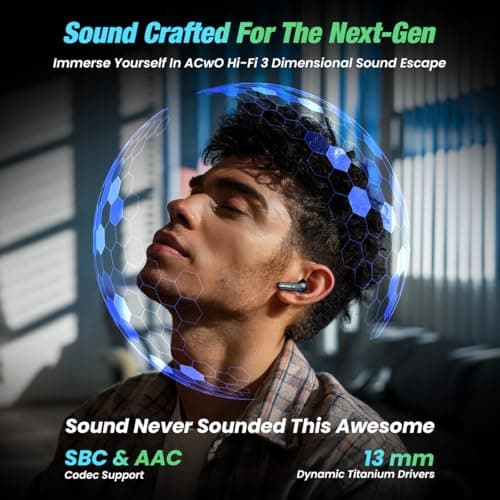 ACwO Dwots Fire ANC|India's First 4 in Ear Buds in 1 Case with ANC|70Hrs Battery|ANC&Transparency Mode|Bass&Theatre Modes|4 Mics Ai-Enc for Clear Calls|3D Spatial Audio, Wireless (Eclipse Black) 5