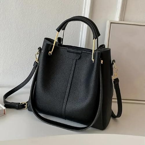 Trendy Hand Messenger Bag for Women and Girls - Stylish Pebble Grain Finish Messenger with Zipper Closure for Daily, Office & College Use (Black) 3