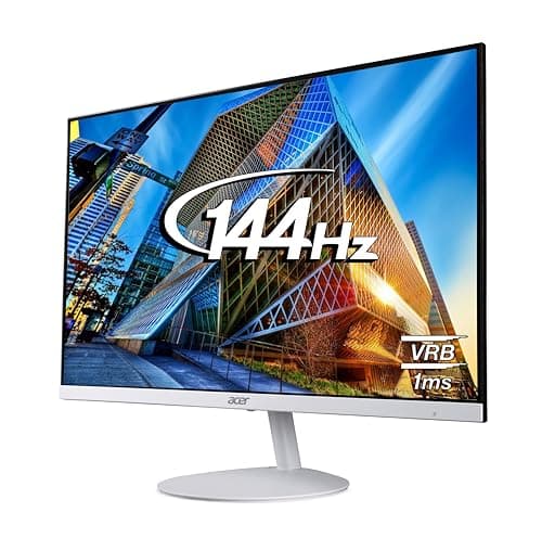 Acer SA242Y P1 23.8 Inch Full HD IPS Ultra Slim (7.2mm Thick) Monitor | 144Hz Refresh Rate | 1ms VRB | ZeroFrame Design | AMD FreeSync | Acer VisionCare Eye Protection | HDMI + VGA | Built-in Speakers