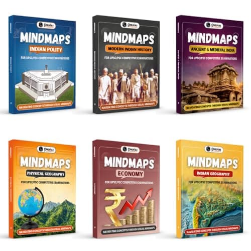 PW UPSC Mindmaps Indian Polity, Physical Geography, Economy, Ancient & Medieval India, Indian Geography, Modern Indian Combo Set of 6 Books For UPSC/PSC Competitive Examinations [Paperback] PW