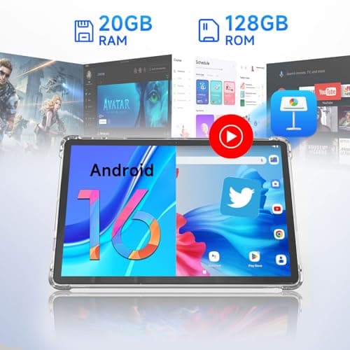 Aheadthink 11" 2-in-1 Tablet, 18GB + 128GB, Android 15 Tablet, 1TB Expandable 13MP Camera, Octa-Core 5G WiFi 8000MAH Processor, 11" IPS HD Touchscreen Battery. 2