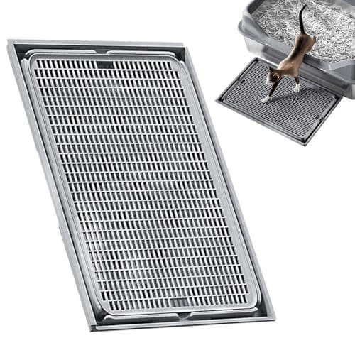 Qpets® Cat Litter Tray,Layer Detachable Cats Litter Box,Mesh Grid Cat Catching Tray for Bin Waste Collection (42cmx28.5cm)