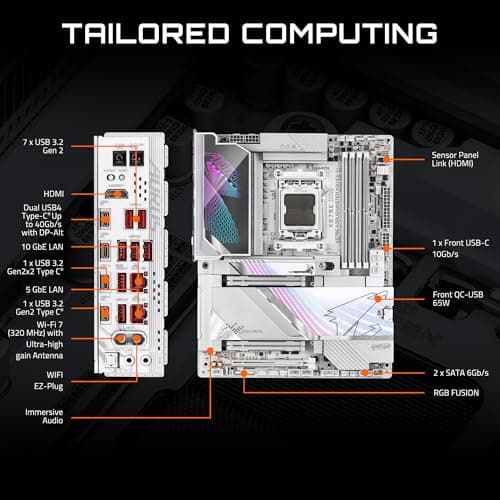 GIGABYTE X870E AORUS Master X3D ICE AMD AM5 ATX Motherboard, Supports AMD Ryzen 9000/8000/7000 Series Processors, DDR5, 18+2+2 Power Phase, 5X M.2, PCIe 5.0, WIFI7, 10GbE 3