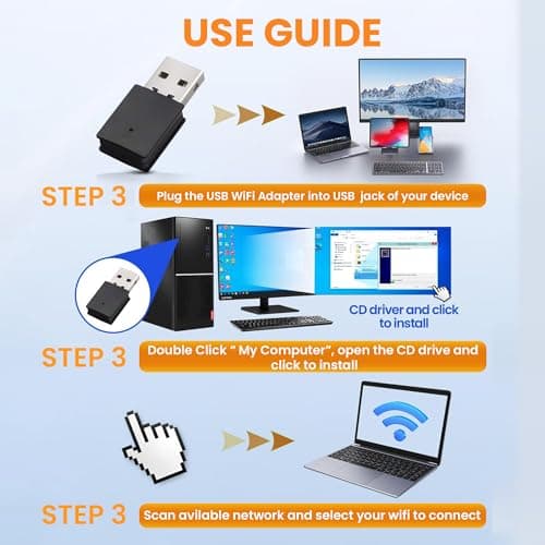 TECHIE Dual Band USB Wi-Fi Bluetooth 4.2 Adapter 600 Mbps, Dual Band 2.4G + 5G, Compact USB 2.0 for Desktops, DVRs, NVRs, Android TV Boxes, Black 3