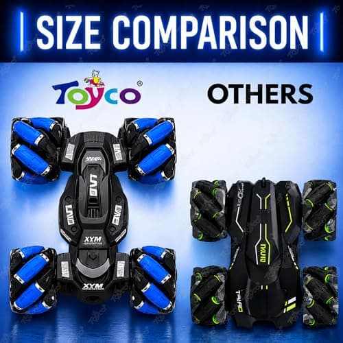 toyco® Remote Control Car Toy for Kids 6-12 Years | Made in India | 4x4 Drift RC Car 360° Stunt Rotation | Double Sided Driving | USB Type-C Rechargeable | RGB LED Lights | Birthday Gift Boys Girls 5