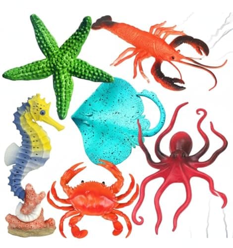 6-Pcs Aquatic & Sea Animal Toy Set for Kids 2+ Years | Realistic Marine Animal Figurines – Shark, Octopus, Starfish & More | Educational Sea Life Action Figures | Birthday Gift for Boys & Girls