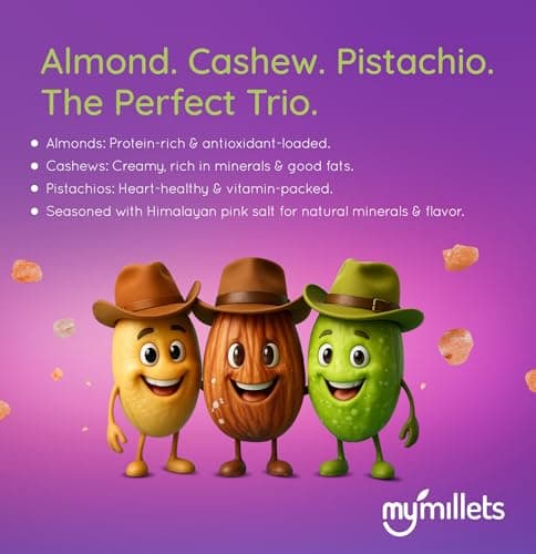 mymillets Dry Fruits Mix 200g Roasted Salted Almonds Cashews Pistachios | Premium Mixed Nuts Protein Rich Healthy Snack Jar | Crunchy Nut Combo Energy Food Travel Office Gifting 3