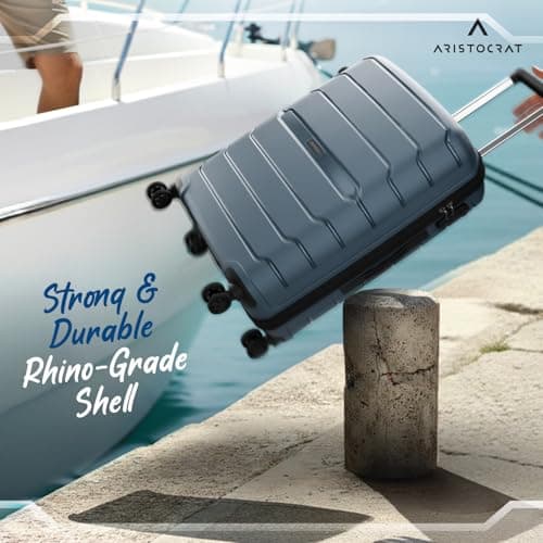 Aristocrat Liberty Medium (Check-in) Polypropylene Hard Spinner Trolley Bag, 68Cm|Combination Lock|8 Wheels|3 Years International Warranty|Spanish Blue 3