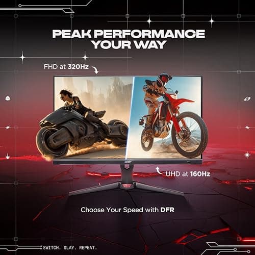 Acer Nitro XV272K V5 27 Inch UHD (3840x2160) IPS Agile Splendor Gaming Monitor | 160Hz Refresh, Delta E<1, FHD 320Hz Through DFR, G-Sync & FreeSync Compatible, Smart Dial, Eyesafe Certified – Black 4