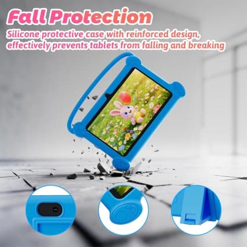 HAYUA Kids Tablet 7 inch 3-9 with Protective Case, 4GB RAM 32GB ROM, Toddler Tablets, Andriod Educational Learning Device,Prarent Control, Netflix,YouTube,aiwawa apps (Blue) 3