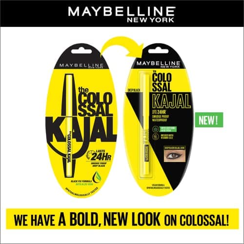 Maybelline New York Colossal Kajal, Intense Colour, Waterproof, Long lasting 24Hrs Stay, Black, 0.35g (Pack of 2) 5