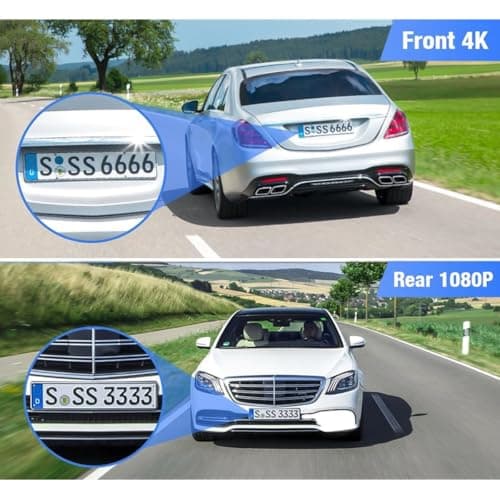 NEXDIGITRON PRIME Plus 4K Dual Channel Dash Camera with in-Built GPS Logger, Real 4K 2160P UHD Front+FHD Rear, IMX415 8MP Sensor, 3.2 Inch Screen, 5 GHz WiFi, Optional Parking Mode, Upto 256GB Support 4