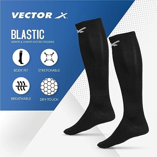 Vector X Combo of Acura Shoe Shin Guard & Pair Stockings Football Kit|Synthetic Upper+ High Strength TPU Sole|Practice & Training Footwear Sports Shoes for Boys Men Adult (Acura Combo, Size 7) 3