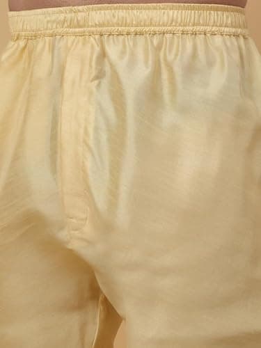 KRAFT INDIA Men's Silk Blend Beige Elastic Waistband Churidar For Kurta, Size- XX-Large 4