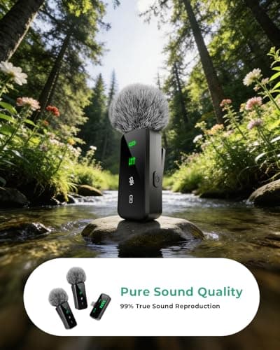 GRENARO Mic for YouTube Wireless, 3-Level Adjustable Noise Cancellation Wireless Microphone,Professional Wireless Mike for Recording, Ideal for Video Recording and Content Creators 3