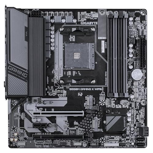GIGABYTE B550M Gaming X WIFI6 Motherboard - AMD Ryzen 5000 CPUs, 5+3 Phases VRM, up to 3200MHz DDR4, 1xPCIe 4.0 + 1xPCIe 3.0 M.2, Wi-Fi 6, 1GbE LAN, USB 3.2 Gen 1 2