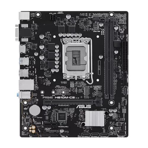 ASUS Prime H610M-CS-CSM (LGA 1700) Micro-ATX Motherboard with DDR5, PCIe 4.0, M.2 Slot, Realtek 1 Gb Ethernet, HDMI™, VGA, USB 3.2 Gen 1 Ports, SATA 6 Gbps, COM Header, LPT Header, TPM Header