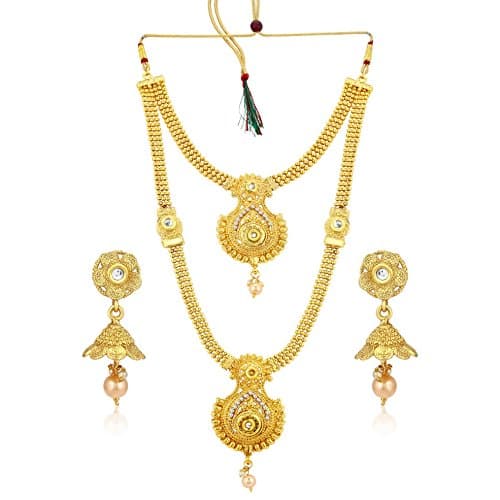 Sukkhi Ethnic Gold Plated Kundan Multi-String Set of 3 Necklace with Jhumki Earrings Combo for Women & Girls (SKR48716) 5