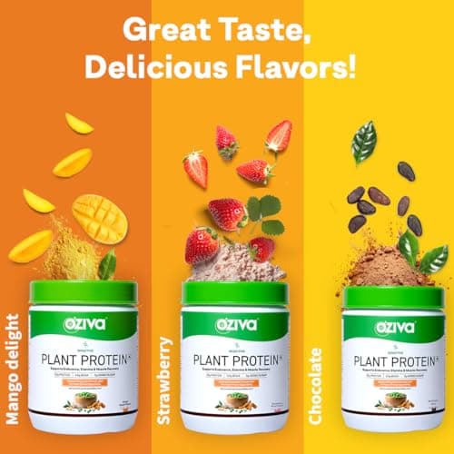 OZiva Bioactive Plant Protein (Chocolate) 500g | 25g Protein,5.5 BCAA| Pea Isolate| Plant based Protein Powder for Women & Men | Essential Amino Acids| Vegan Protein supplement, Clean, Sugar free. 5