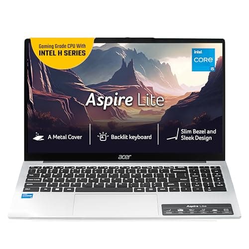 acer Aspire Lite, 12th Gen, Intel Core i5-12450H Processor,16 GB RAM,1 TB SSD, FHD IPS, 15.6"/ 39.6cm, Windows 11 Home, Pure Silver, 1.7 Kg, AL15-52H, Backlit Keyboard, Laptop