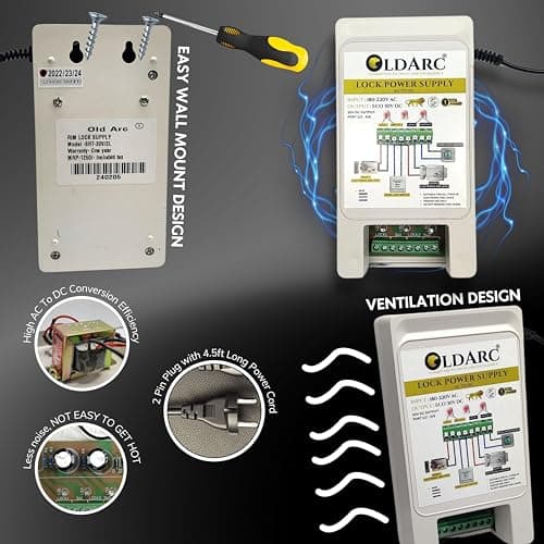 OldArc Lock Power Supply with LED for ALBA, CP Plus, Secureye, Yale Electronic Door Lock | 8 Port Two-Door Electric Lock Control SMPS Power Supply | 220AC to 12V-30V DC | Long Distance Voltage Supply 4