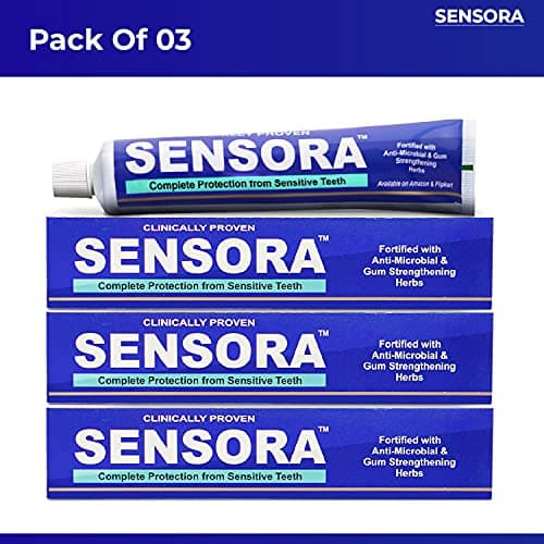SENSORA Sensitivity Relief Toothpaste with Rapid Relief Formula | Herbal Ingredients | Ideal for Sensitive Teeth |Pack of 3 2