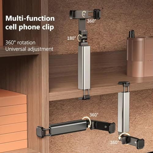 PiyuBind Airplane Phone Holder – Portable Travel Phone Mount with 360° Rotation – Pocket-Sized, Foldable Stand for Tray Table, Desk, Bed, or Train Use – Travel Accessory (Grey) 4