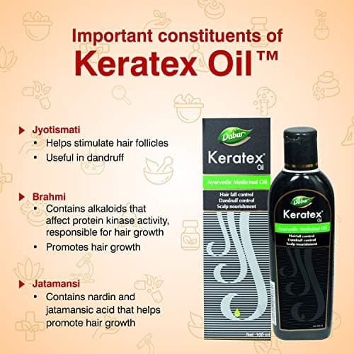 Dabur Keratex Oil Ayurvedic Medicinal Oil Reduces Hairfall, 100 Ml 4