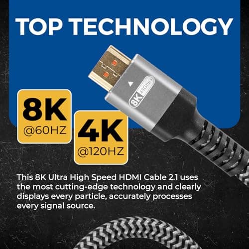 Orei 8K HDMI Cable 5M(16.4Ft) - 8K@60Hz HDMI Cable 2.1 With Ethernet & HDCP 2.3, Lightning Fast 48Gbps Bandwidth, HDR, Earc & 3D Support - HDMI 4K@120Hz For Tvs, Gaming Consoles & More (1 Pack), Grey 5