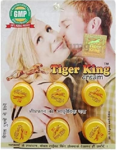 King Tiger Cream, Traditional Ayurvedic Formula, Pack of 6 Small Containers